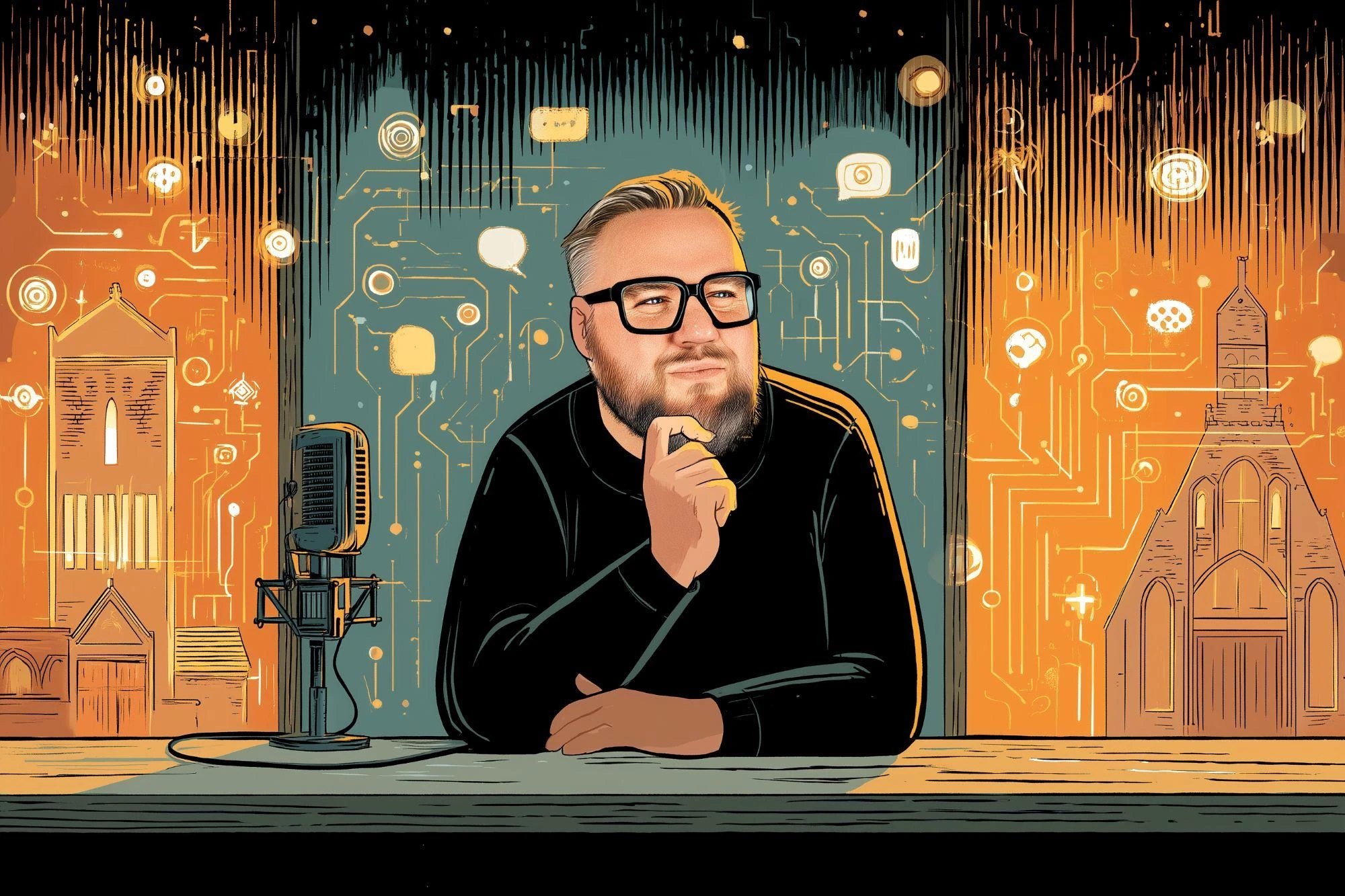 Hinzki A Thoughtful Man In Glasses Sits At A Desk Speaking Int.jpg 1753265417