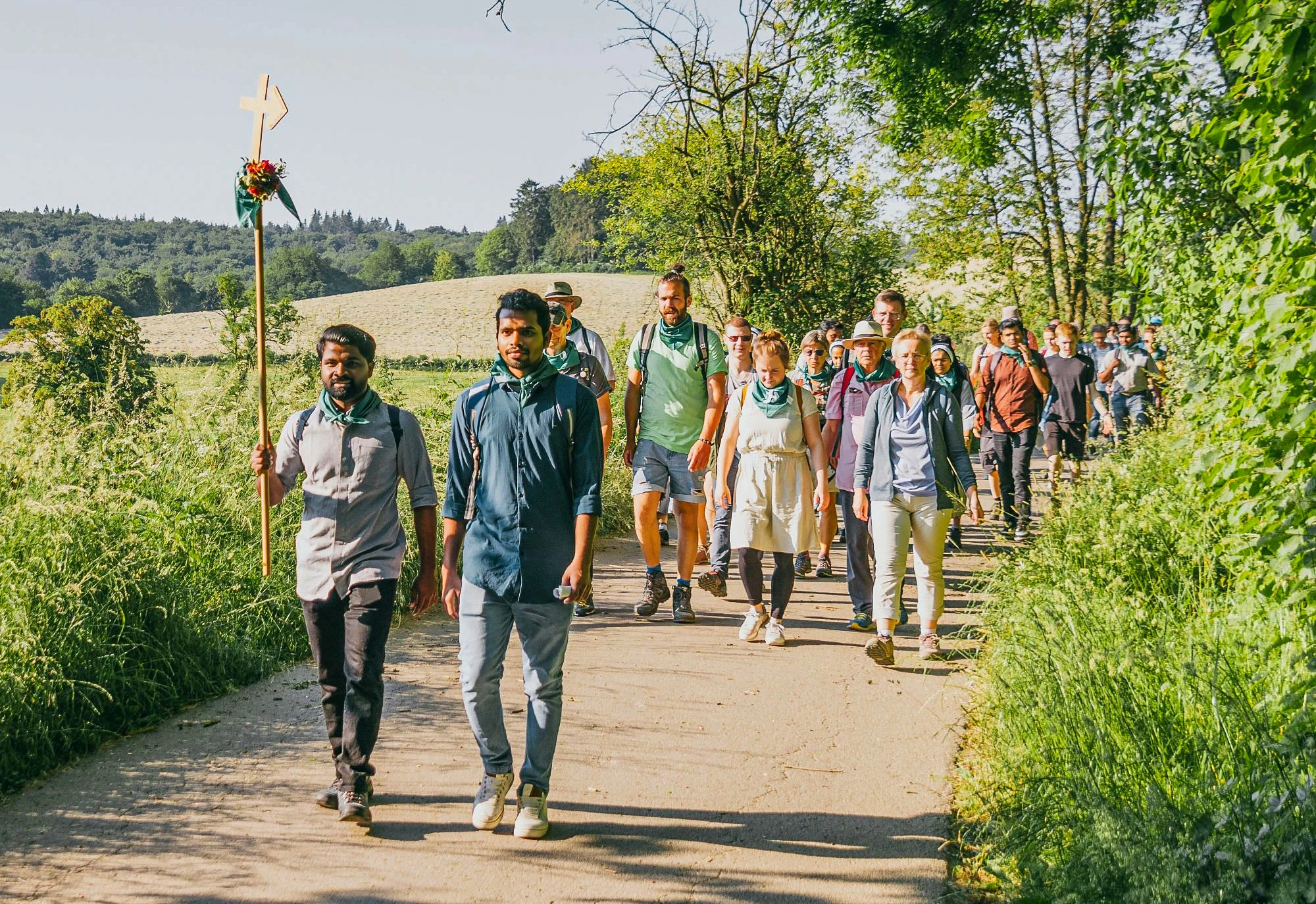 Pilgergruppe unterwegs im Bistum Aachen